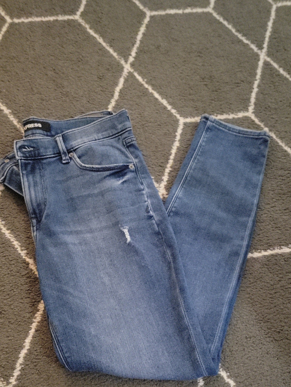 Express Skinny Jeans in Faded Blue Denim